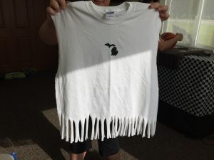 Fashion Hacking with fringe and fabric paint